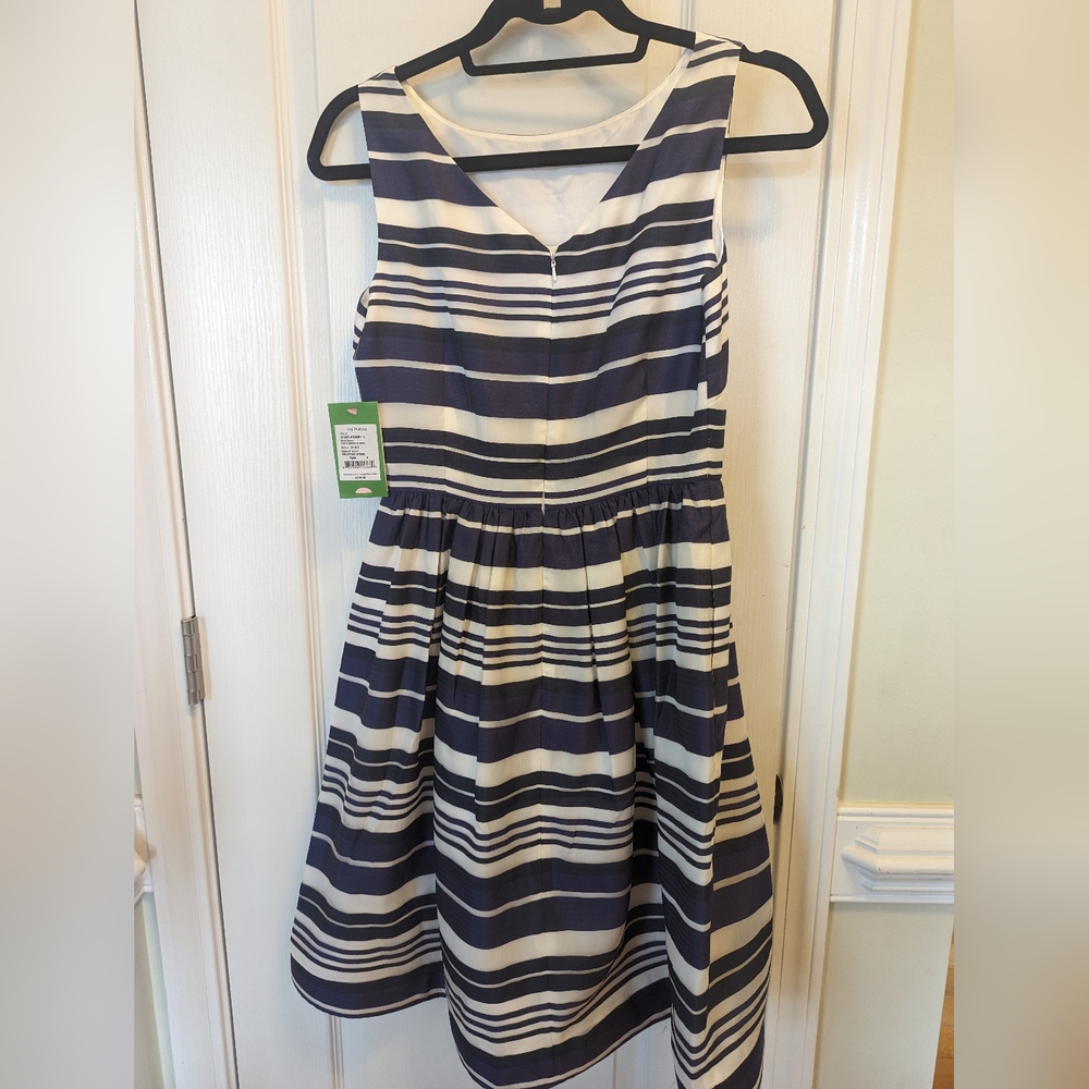 Lilly Pulitzer Eryn Stripe Dress Navy size 4 - Picture 2 of 3
